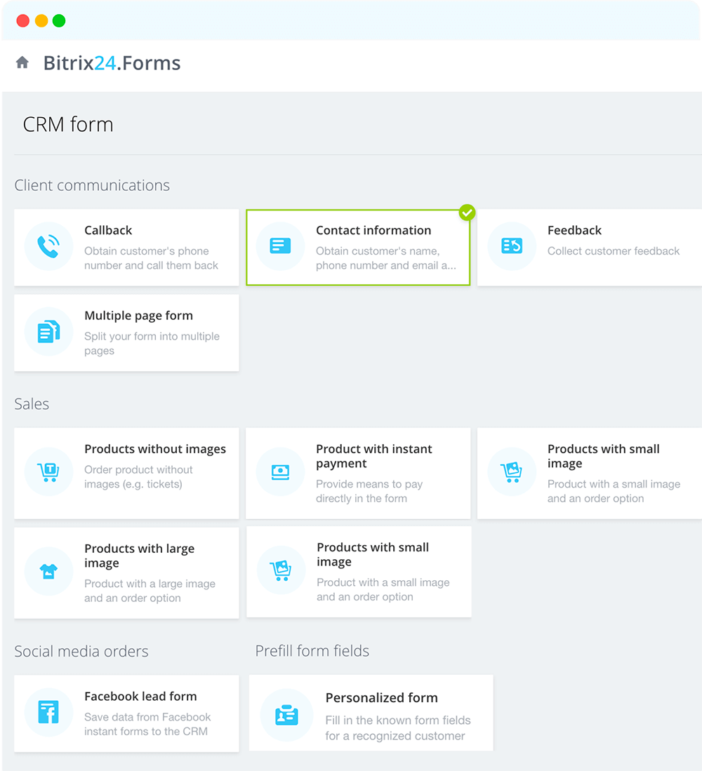 Forms and landing pages